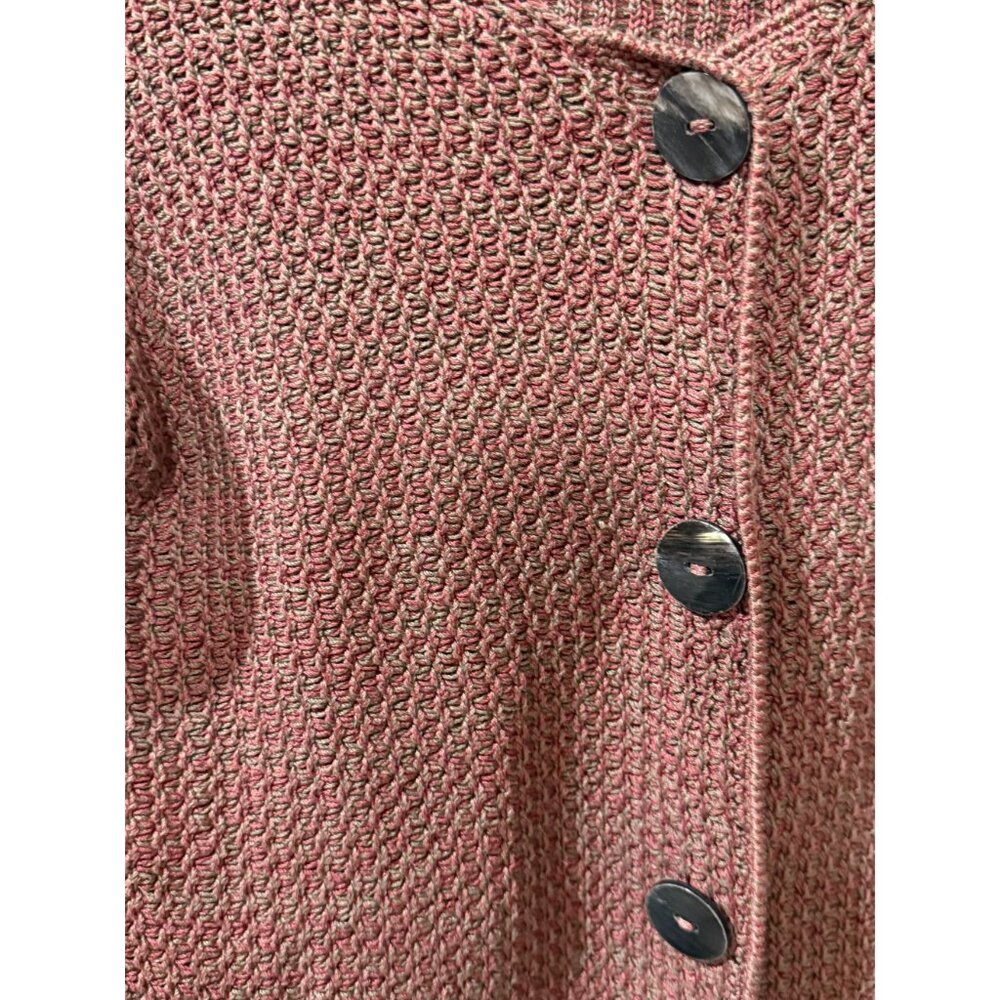 Peruvian Connection Asymmetrical Button Knit Cott… - image 4